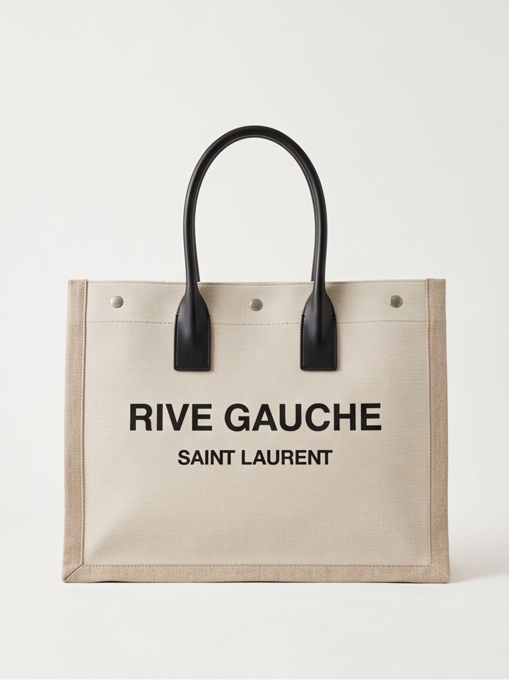 BNWT Saint Laurent Beige Canvas Rive Gauche Canvas Tote Bag